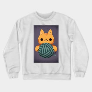 (Greeting Card) Yarn Kitty - Orange Crewneck Sweatshirt